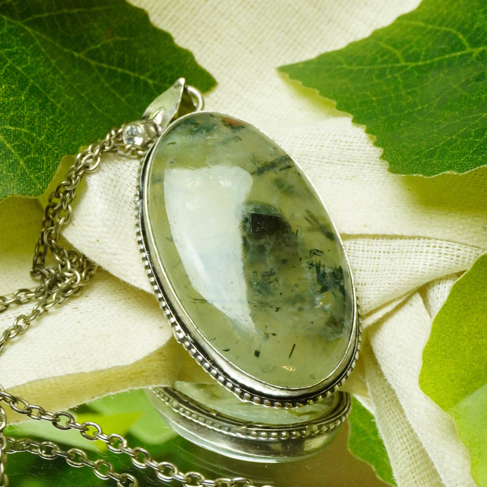 MantraMani® Prehnite Crystal Fancy Pendant