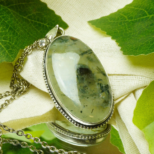 MantraMani® Prehnite Crystal Fancy Pendant