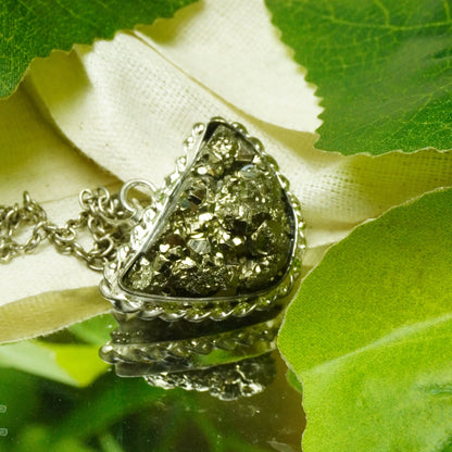 MantraMani Pyrite Crystal Fancy Pendant