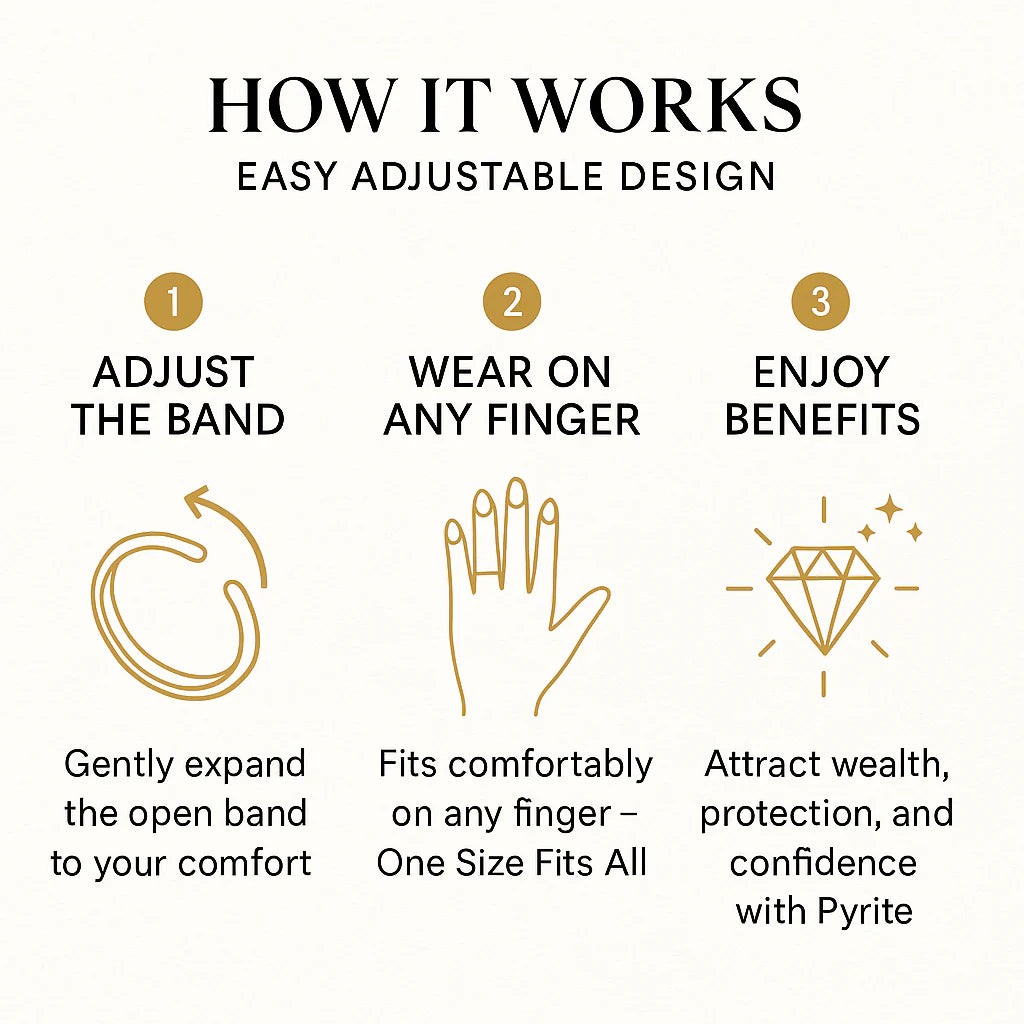 Pyrite Ring Original Natural Rectangle Plain Adjustable