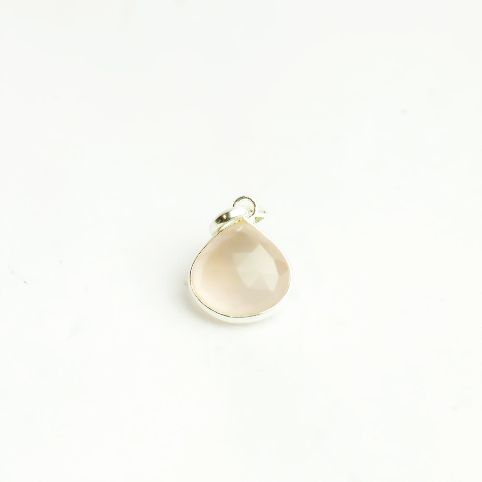 MantraMani Rose Quartz Silver Pendant