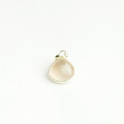 MantraMani Rose Quartz Silver Pendant