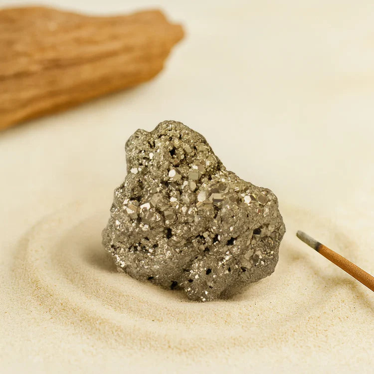 Mantramani® Raw Pyrite Stone & Geode | Abundance, Confidence & Protection