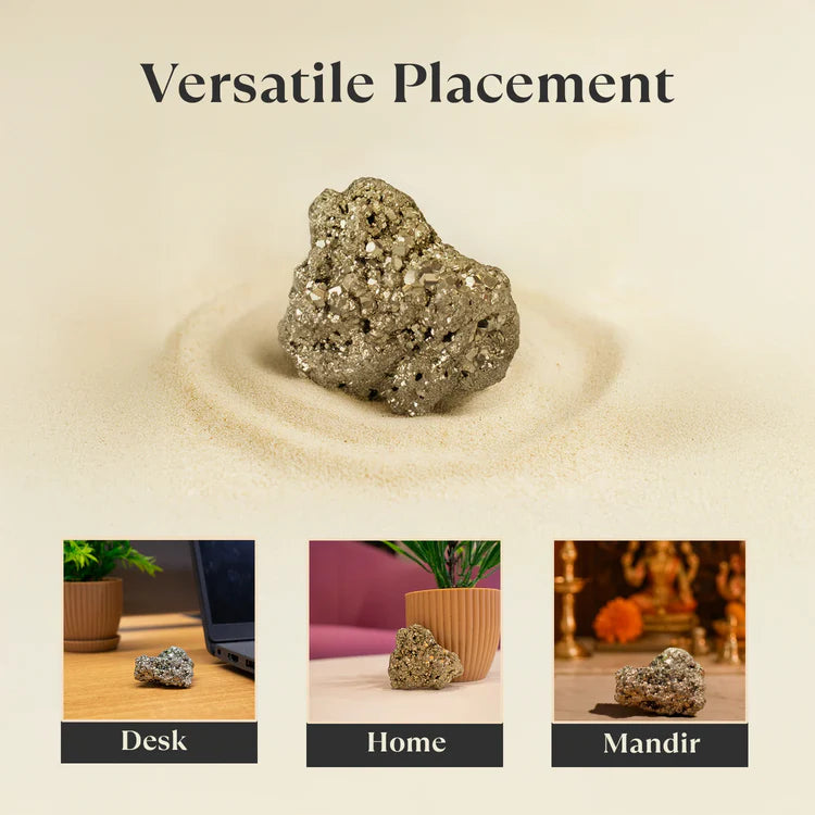 Mantramani® Raw Pyrite Stone & Geode | Abundance, Confidence & Protection