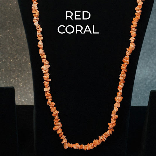 MantraMani® Red Coral Star Chips Mala – Vitality, Protection & Emotional Healing - MantraMani® Authentic Vedic Gemstone