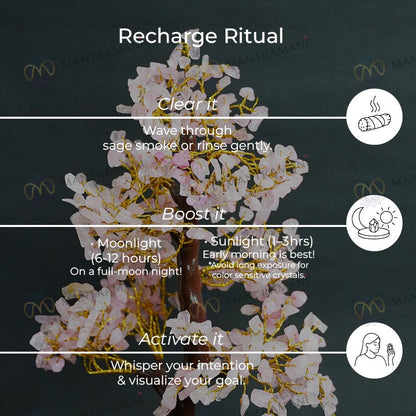 MantraMani® Rose Quartz Tree- Unconditional Love & Attraction