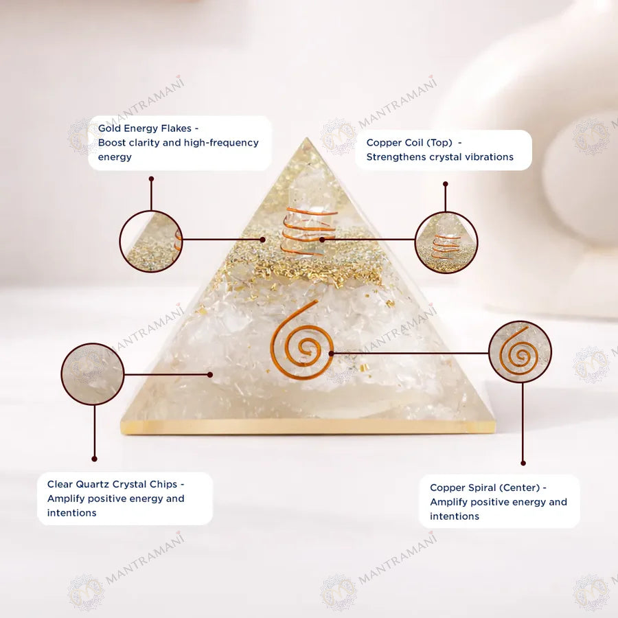 MantraMani® Selenite Pyramid