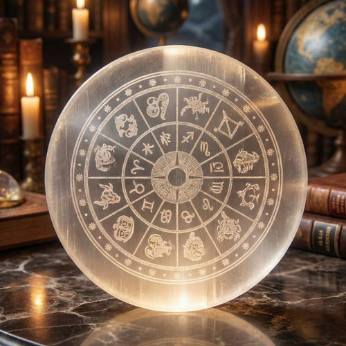 MantraMani SELENITE (Chandramani) – Plate - Cleansing, Charging other crystals,