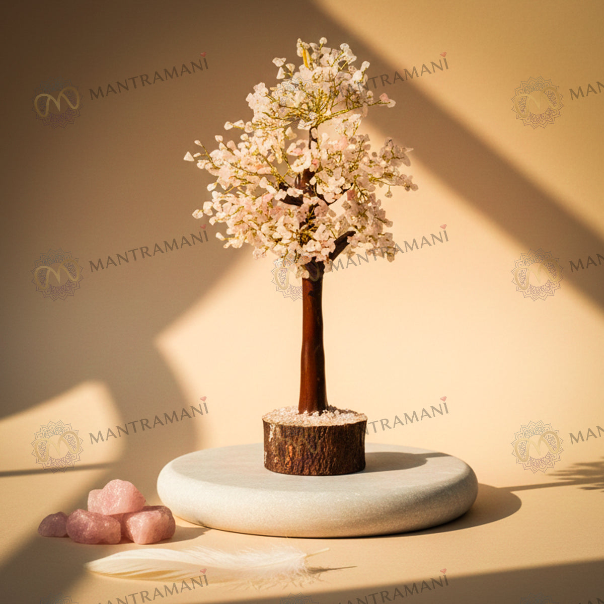 MantraMani® Rose Quartz Tree- Unconditional Love & Attraction