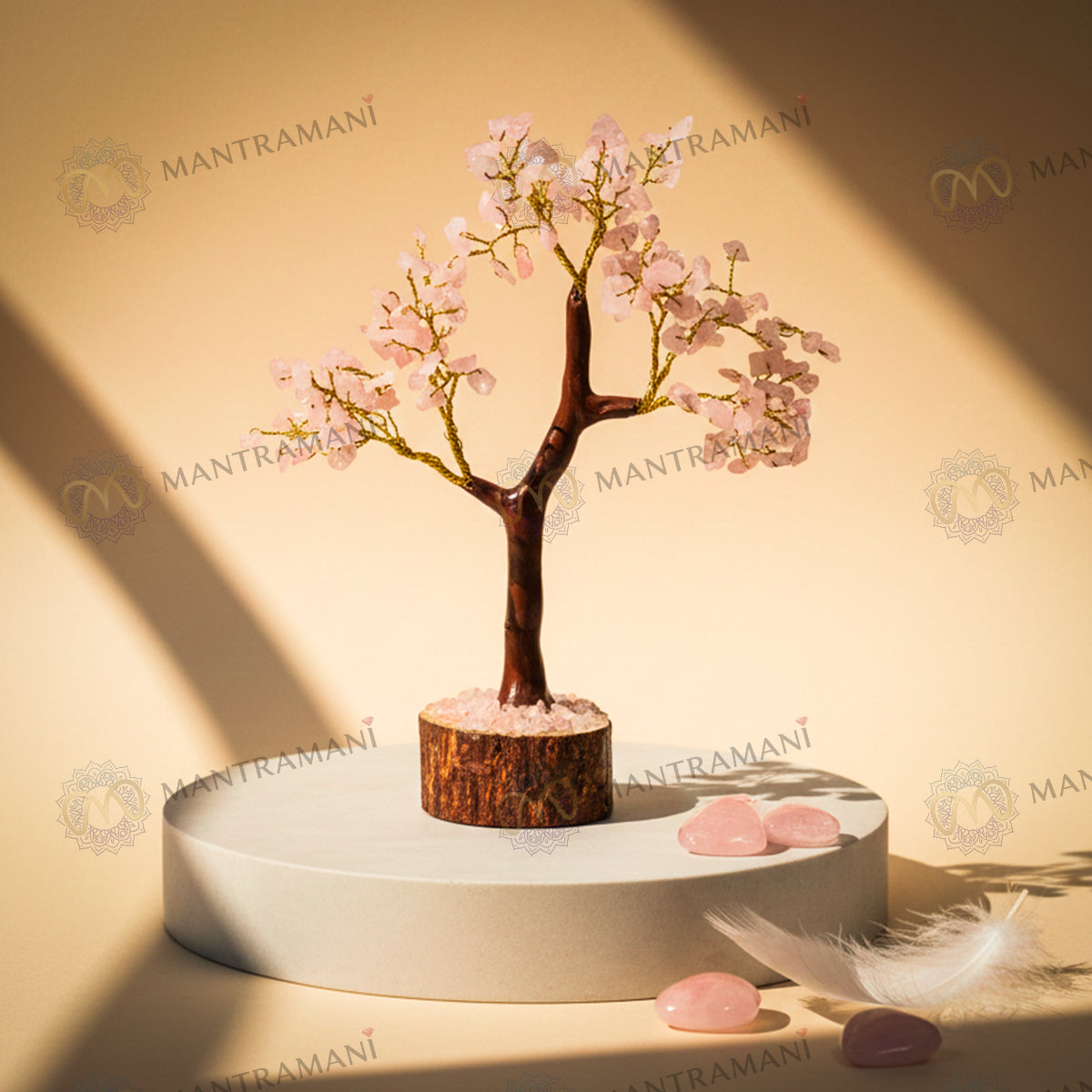 MantraMani® Rose Quartz Tree- Unconditional Love & Attraction