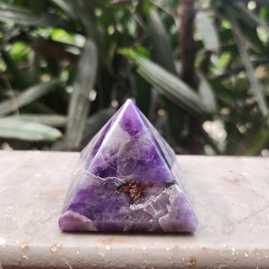 MantraMani® Amethyst Crystal Pyramid – Natural Healing Crystal Pyramid for Calm, Meditation