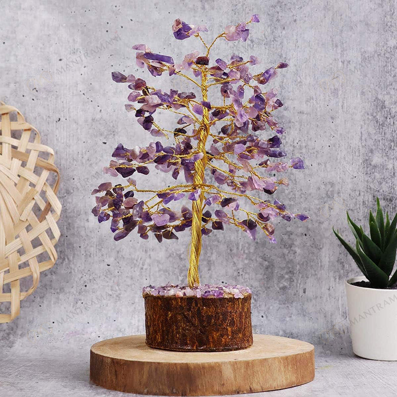 MantraMani® Amethyst Tree : Attract Luck, Enhance Intuition, Improve Health