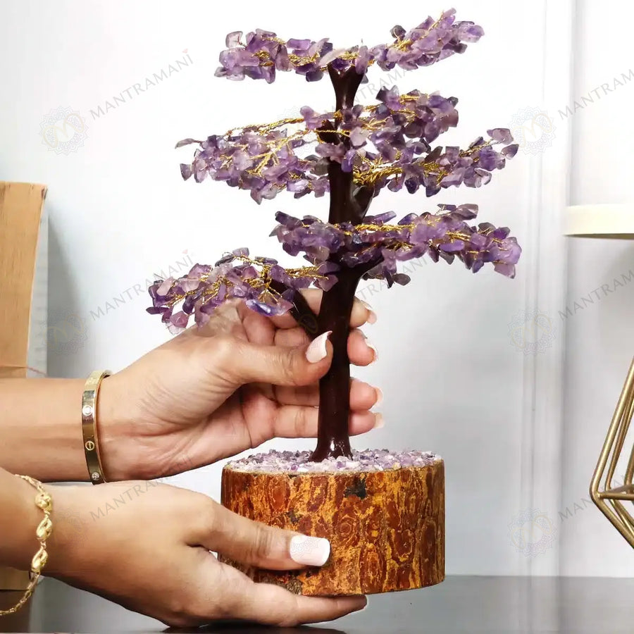 MantraMani® Amethyst Tree : Attract Luck, Enhance Intuition, Improve Health