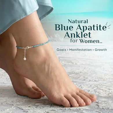 MantraMani® Healing Stone Apatite Anklets: Encourage Manifestation and Protect Aura