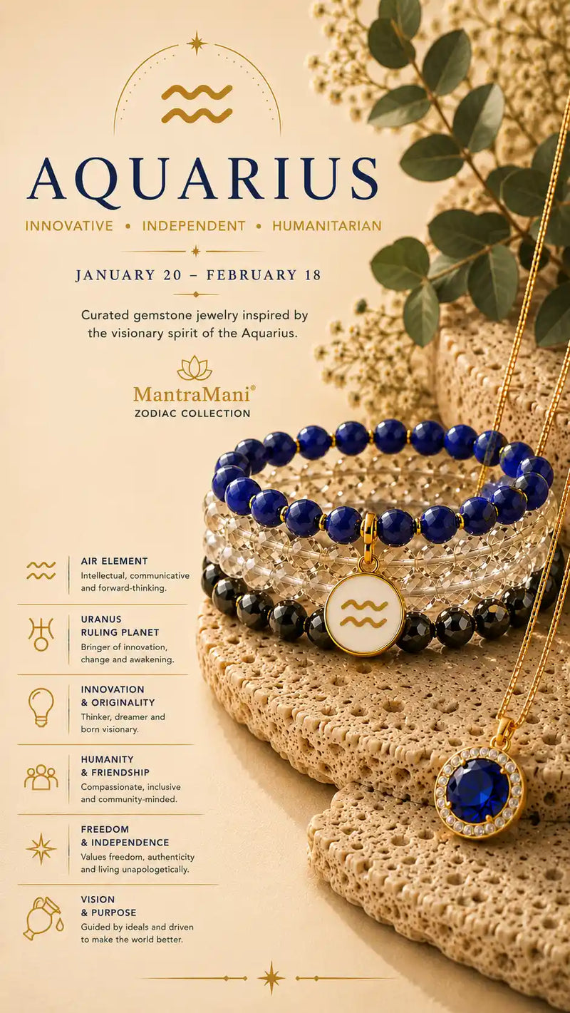 Aquarius Birthstone Bracelets & Zodiac Jewelry