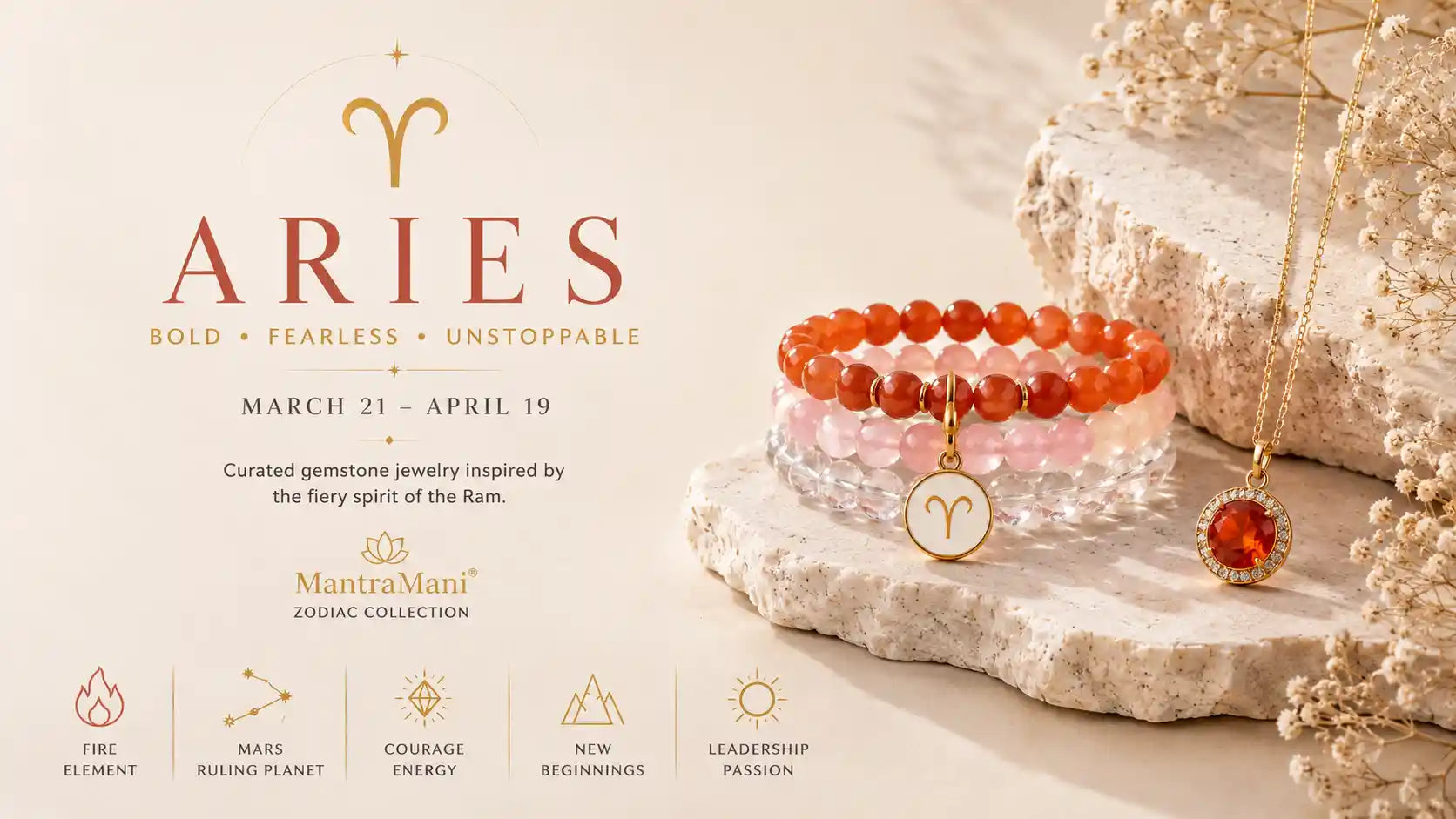 Aries Birthstone Bracelets & Zodiac Jewelry