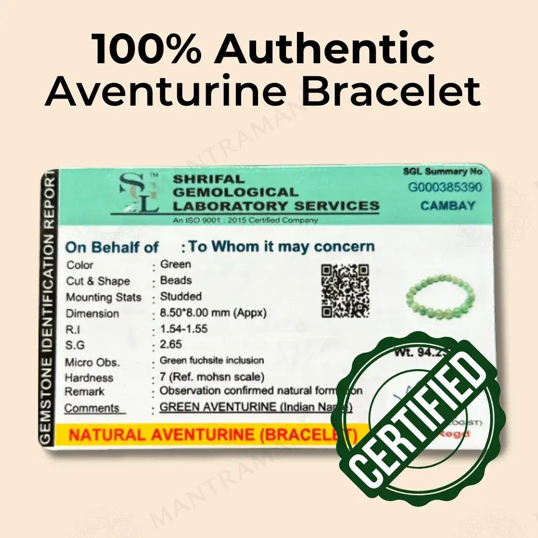 MantraMani® Green Aventurine Bracelet – Luck, Growth & Heart Healing