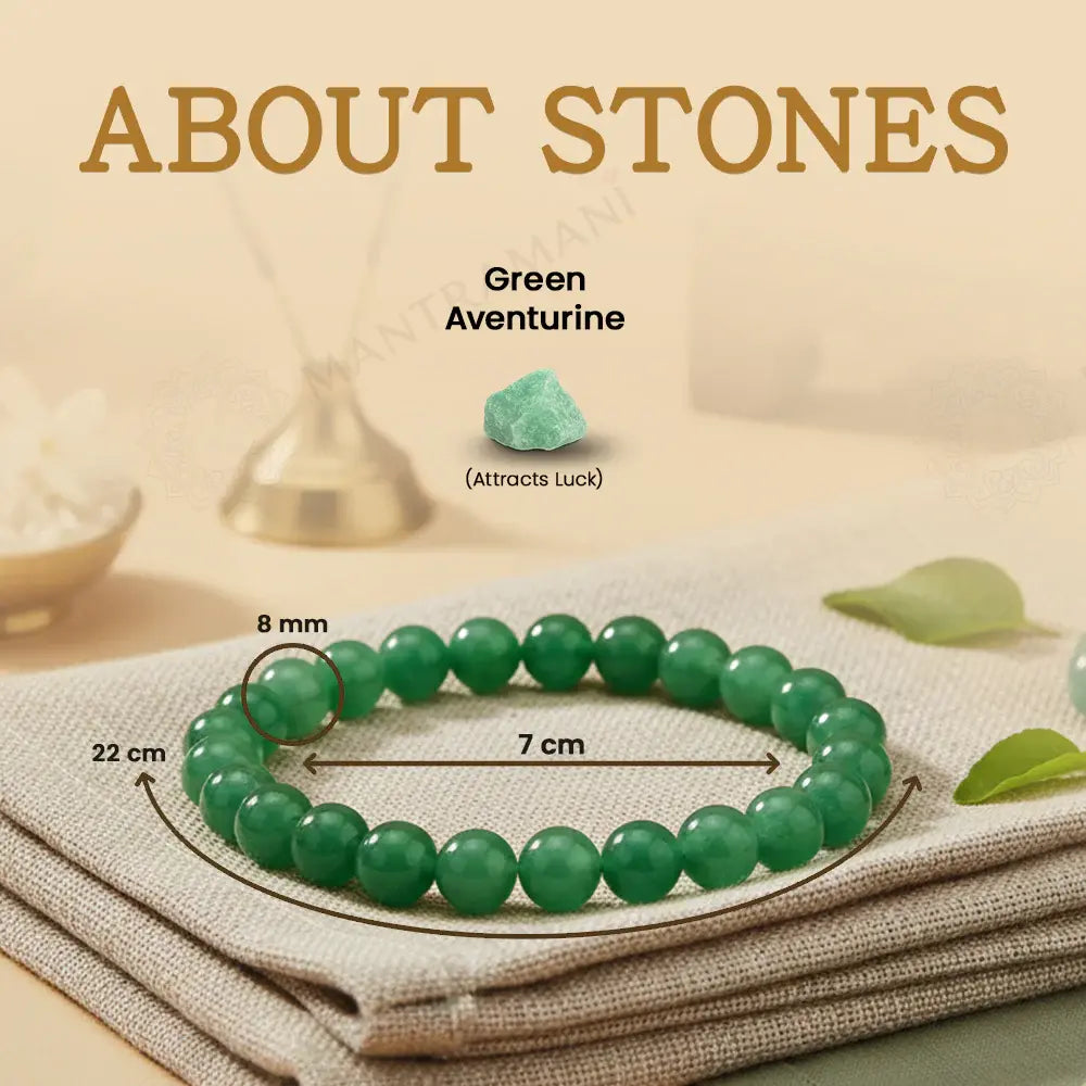 MantraMani® Green Aventurine Bracelet – Luck, Growth & Heart Healing