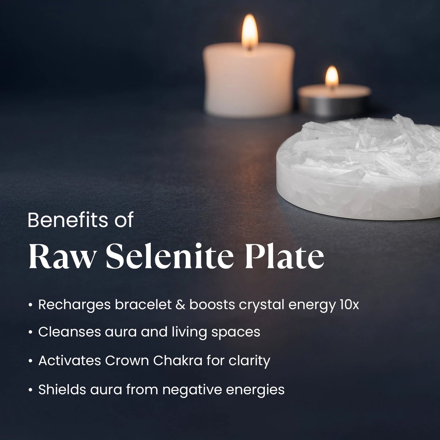 MantraMani® SELENITE & PYRITE (Chandramani / Suvarnaprastha) – Anklet & Plate |