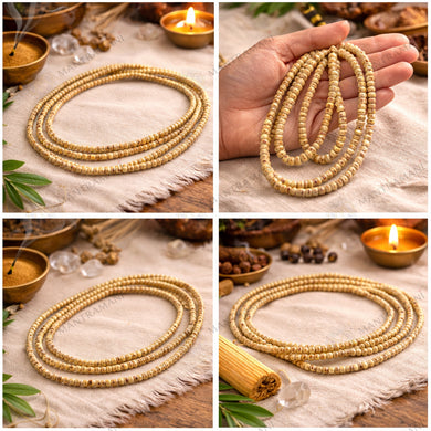 MantraMani® Bel Wood Mala — Small Beads “Bel Mala / बेल माला / বেল মালা” (3-Round) for Devotion, Japa & Daily Wear