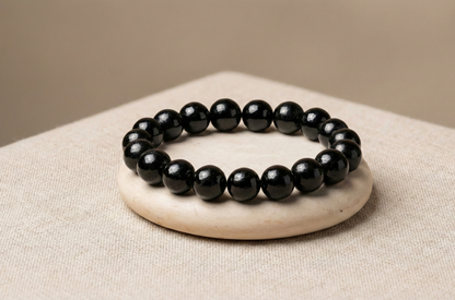 MantraMani™ Éclipse Noire — Black Tourmaline Protection Bracelet