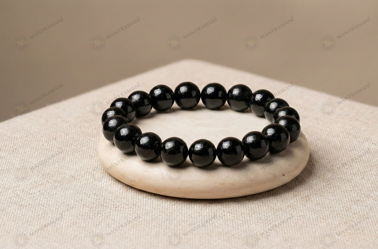 MantraMani® Éclipse Noire — Black Tourmaline Protection Bracelet
