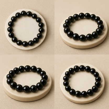 MantraMani™ Éclipse Noire — Black Tourmaline Protection Bracelet