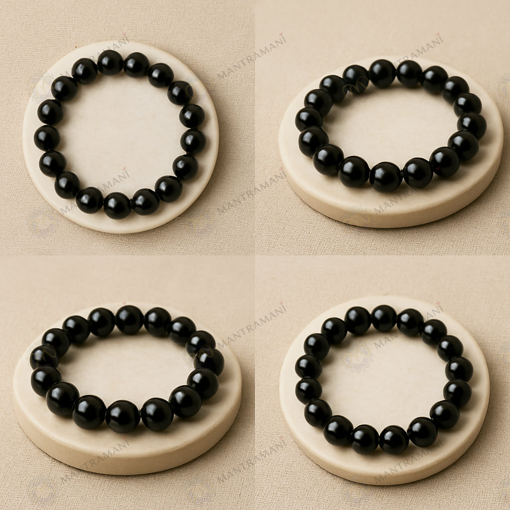 MantraMani® Éclipse Noire — Black Tourmaline Protection Bracelet
