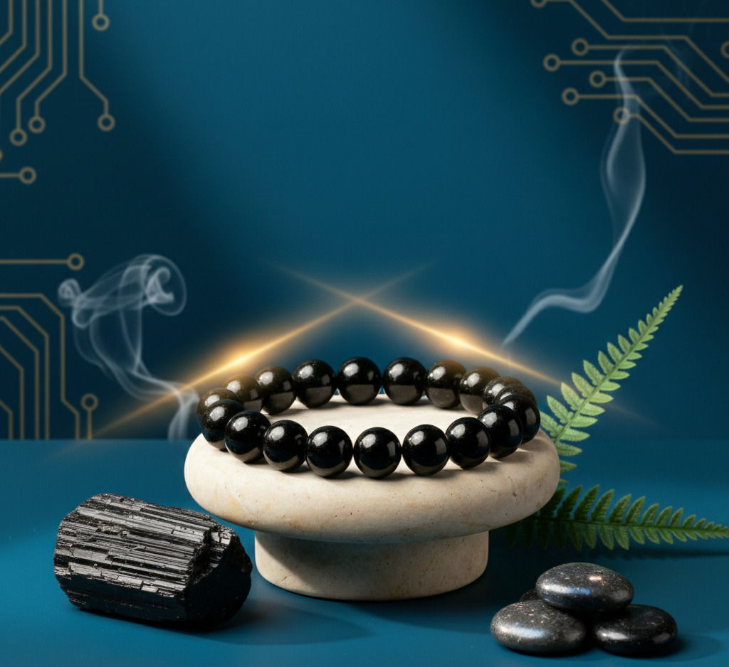 MantraMani™ Éclipse Noire — Black Tourmaline Protection Bracelet