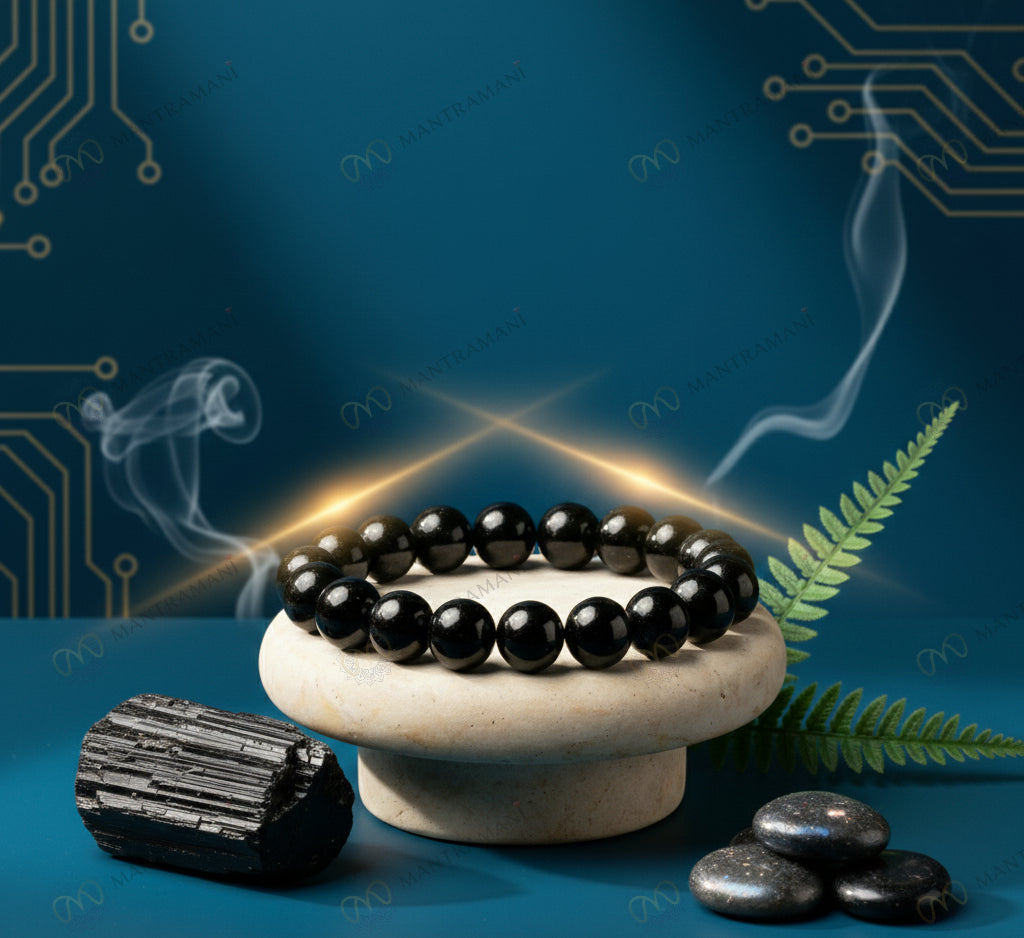 MantraMani® Éclipse Noire — Black Tourmaline Protection Bracelet