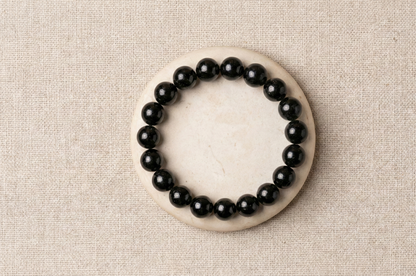 MantraMani™ Éclipse Noire — Black Tourmaline Protection Bracelet
