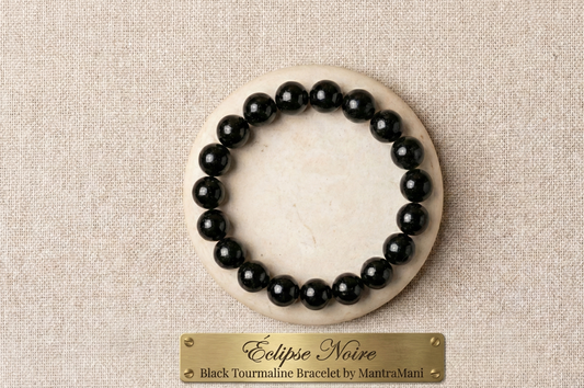 MantraMani™ Éclipse Noire — Black Tourmaline Protection Bracelet