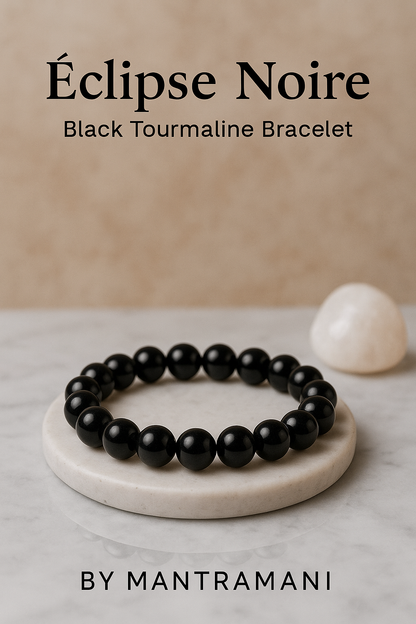MantraMani™ Éclipse Noire — Black Tourmaline Protection Bracelet
