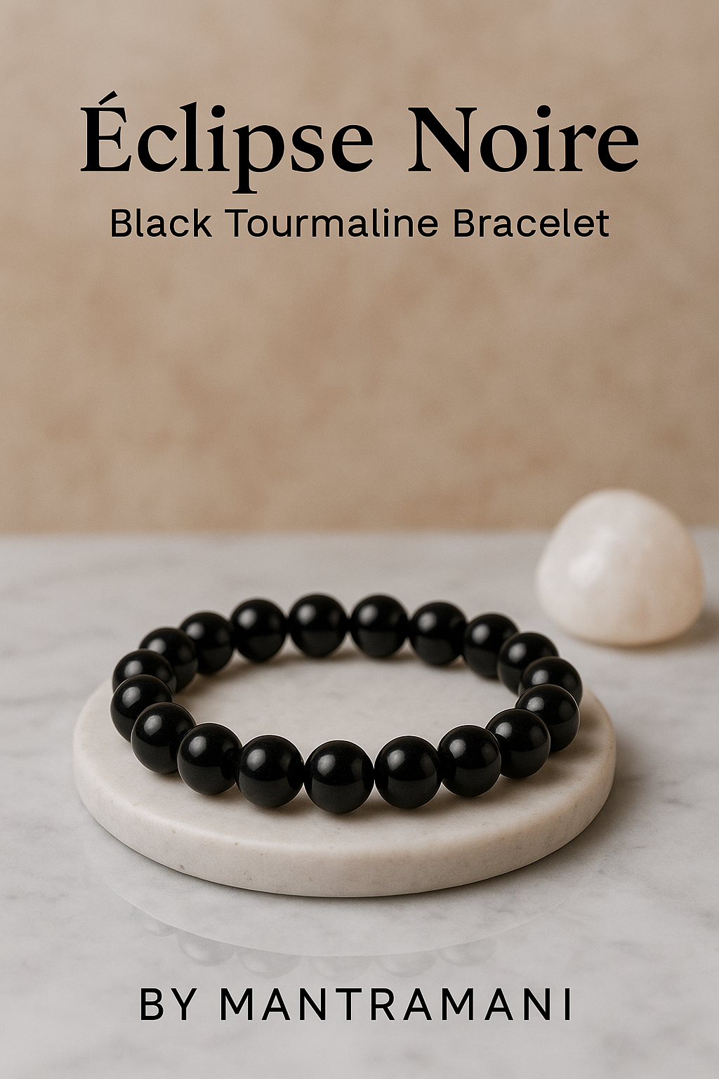 MantraMani™ Éclipse Noire — Black Tourmaline Protection Bracelet