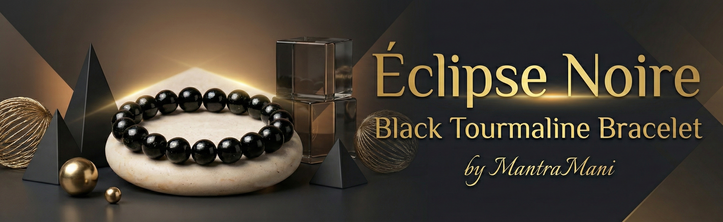 MantraMani™ Éclipse Noire — Black Tourmaline Protection Bracelet