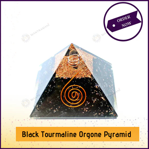 MantraMani® Tourmaline Pyramid – Protection & Negative Energy Shield Crystal