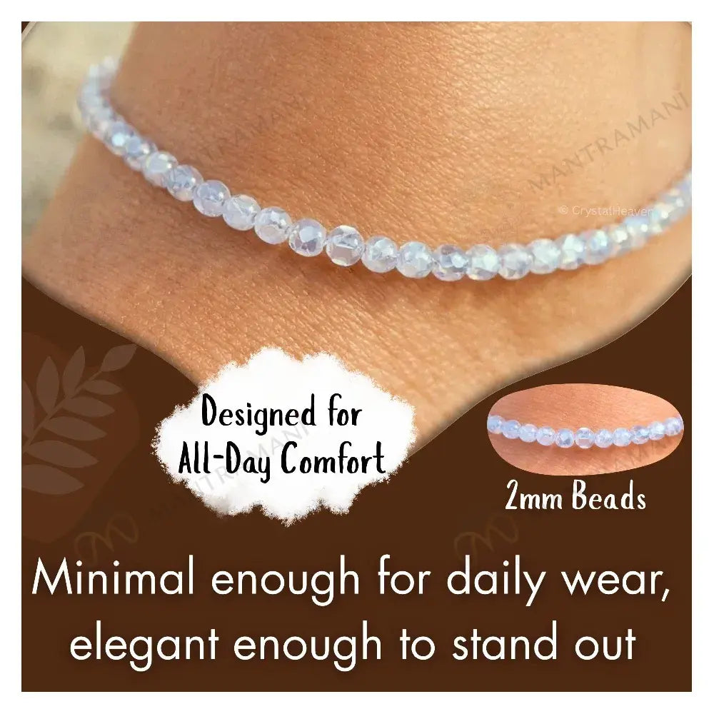 MantraMani® Blue Lace Chalcedony Anklet