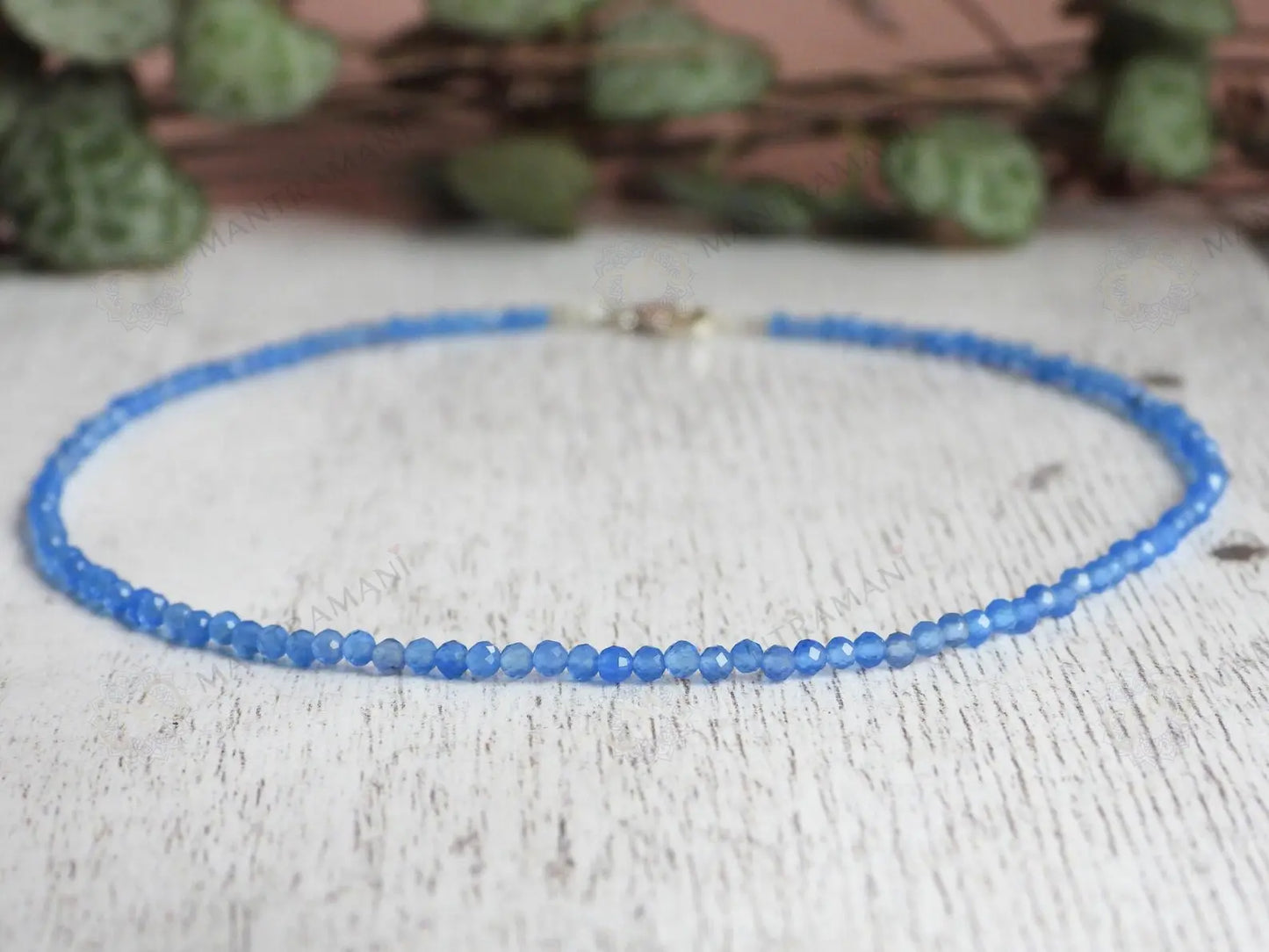 MantraMani® Blue Lace Chalcedony Anklet