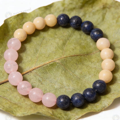 Cancer Zodiac Birthstone Crystal Bracelet- 8 mm- Kark Rashi Crystal Bracelet