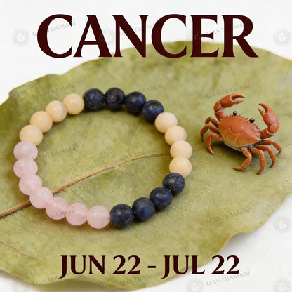 Cancer Zodiac Birthstone Crystal Bracelet- 8 mm- Kark Rashi Crystal Bracelet