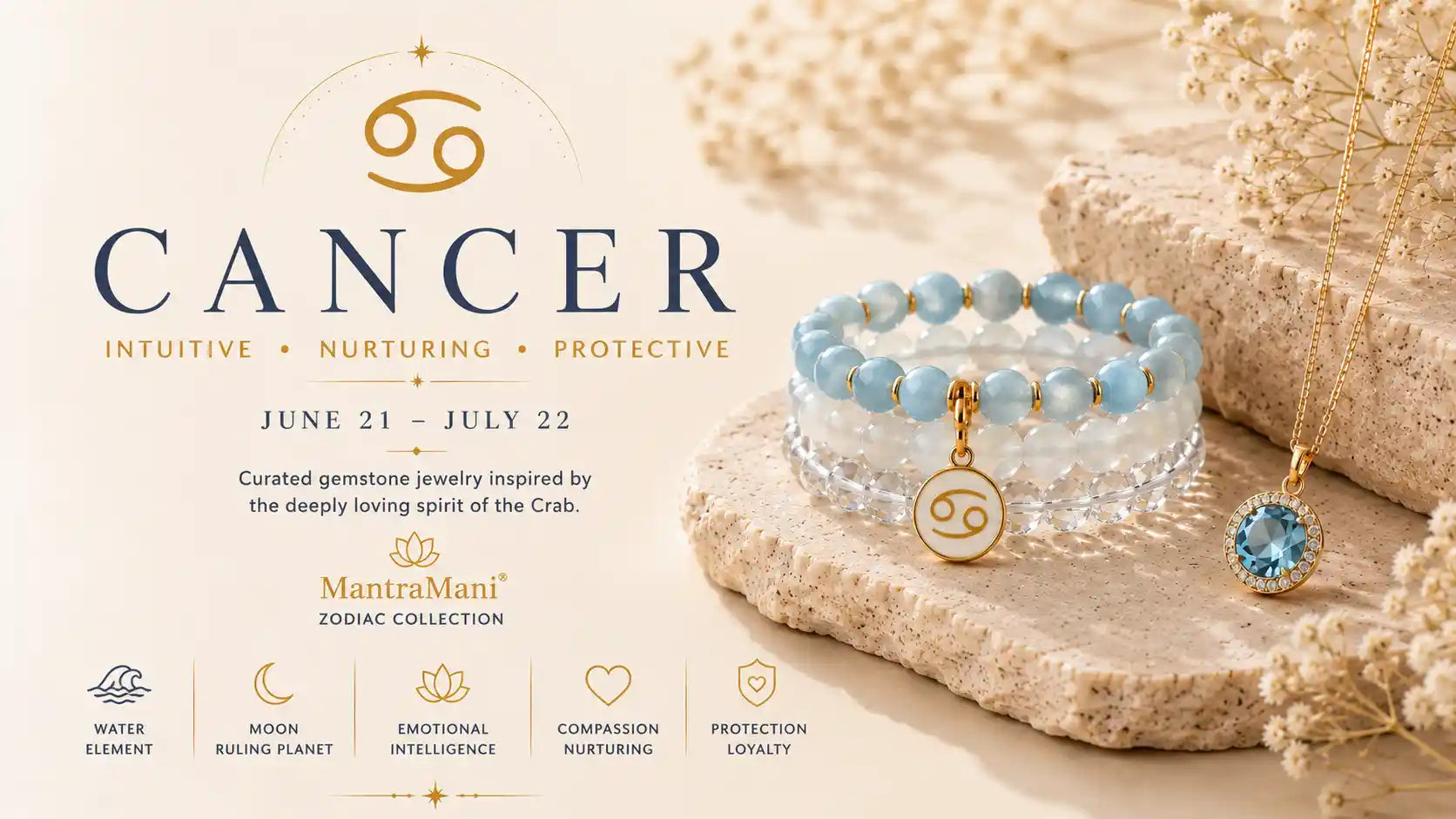 Cancer Birthstone Bracelets & Zodiac Jewelry