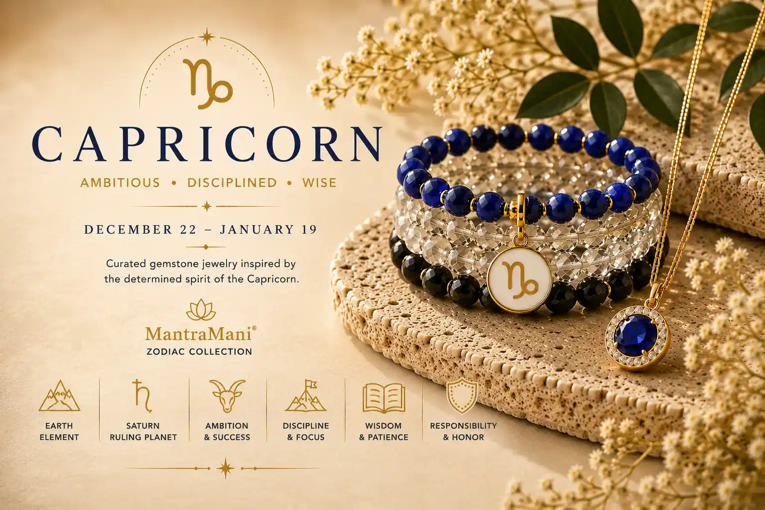 Capricorn Birthstone Bracelets & Zodiac Jewelry