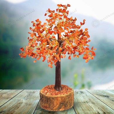 MantraMani® Red Carnelian Crystal Tree – Motivation, Confidence & Career Growth