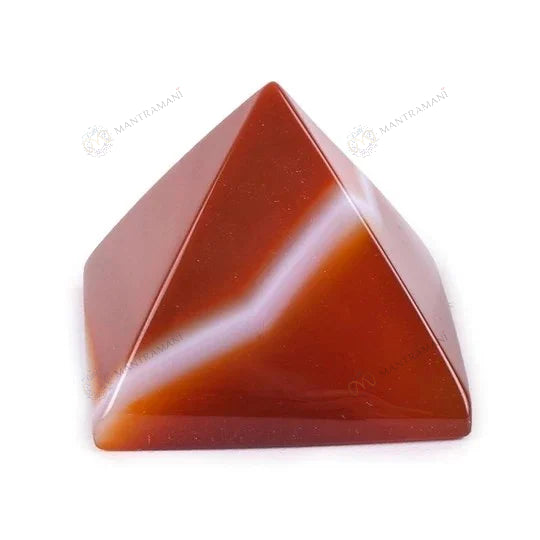 MantraMani® Carnelian Pyramid – Confidence, Motivation & Energy Boost Crystal Pyramid