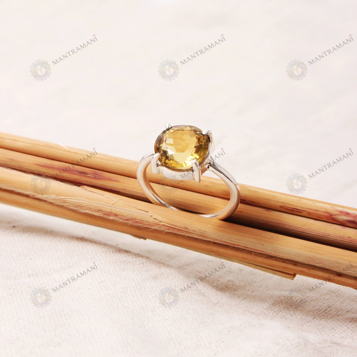 MantraMani® Yellow Citrine Ring: Abundance & Prosperity