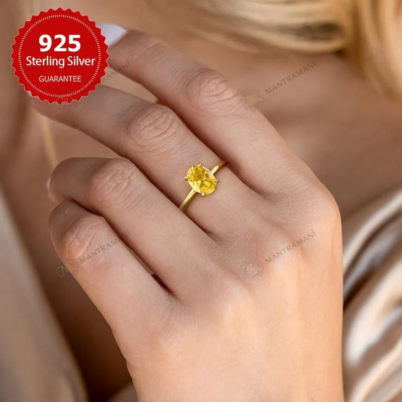 MantraMani® Yellow Citrine Ring: Abundance & Prosperity