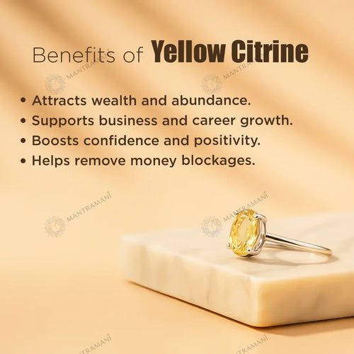 MantraMani® Yellow Citrine Ring: Abundance & Prosperity
