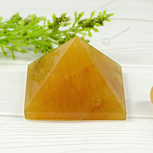 MantraMani® Yellow Citrine Pyramid – Energy & Manifestation Crystal Pyramid