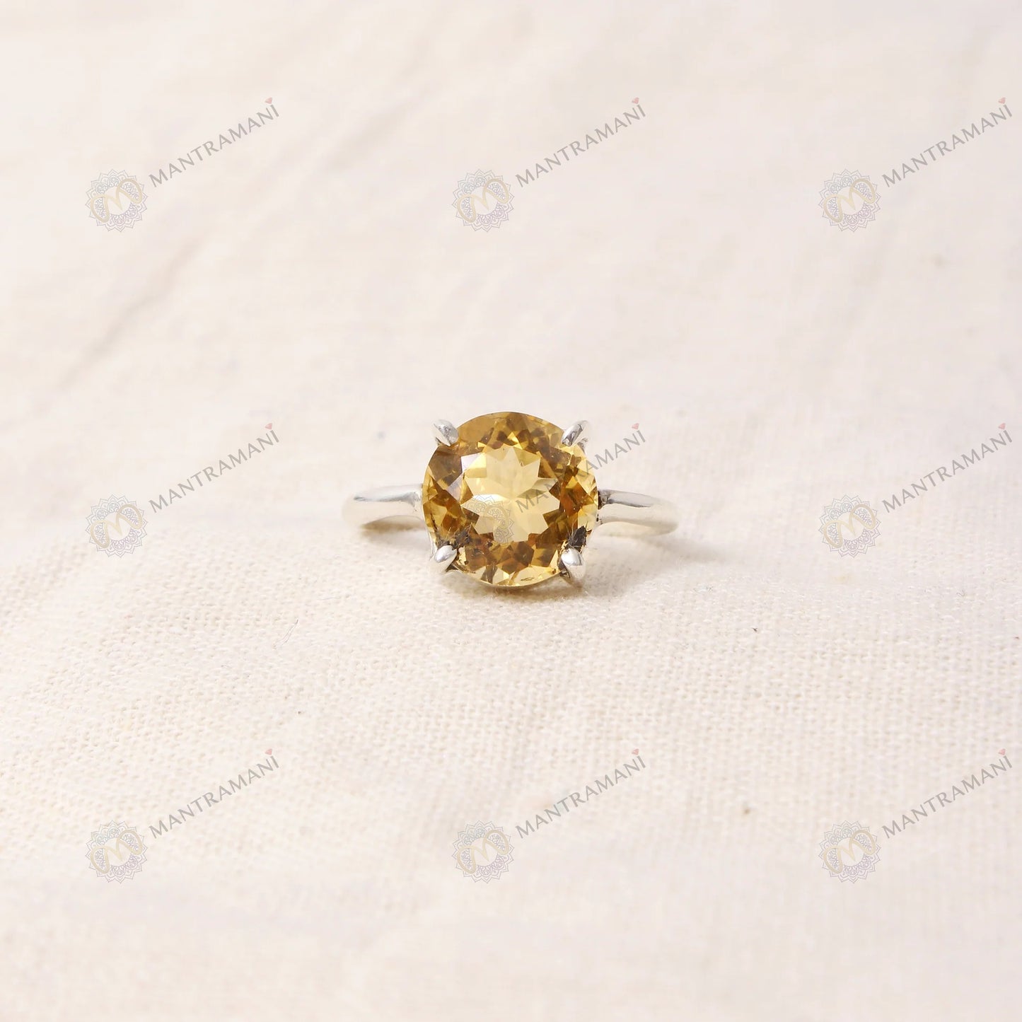 MantraMani® Yellow Citrine Ring: Abundance & Prosperity