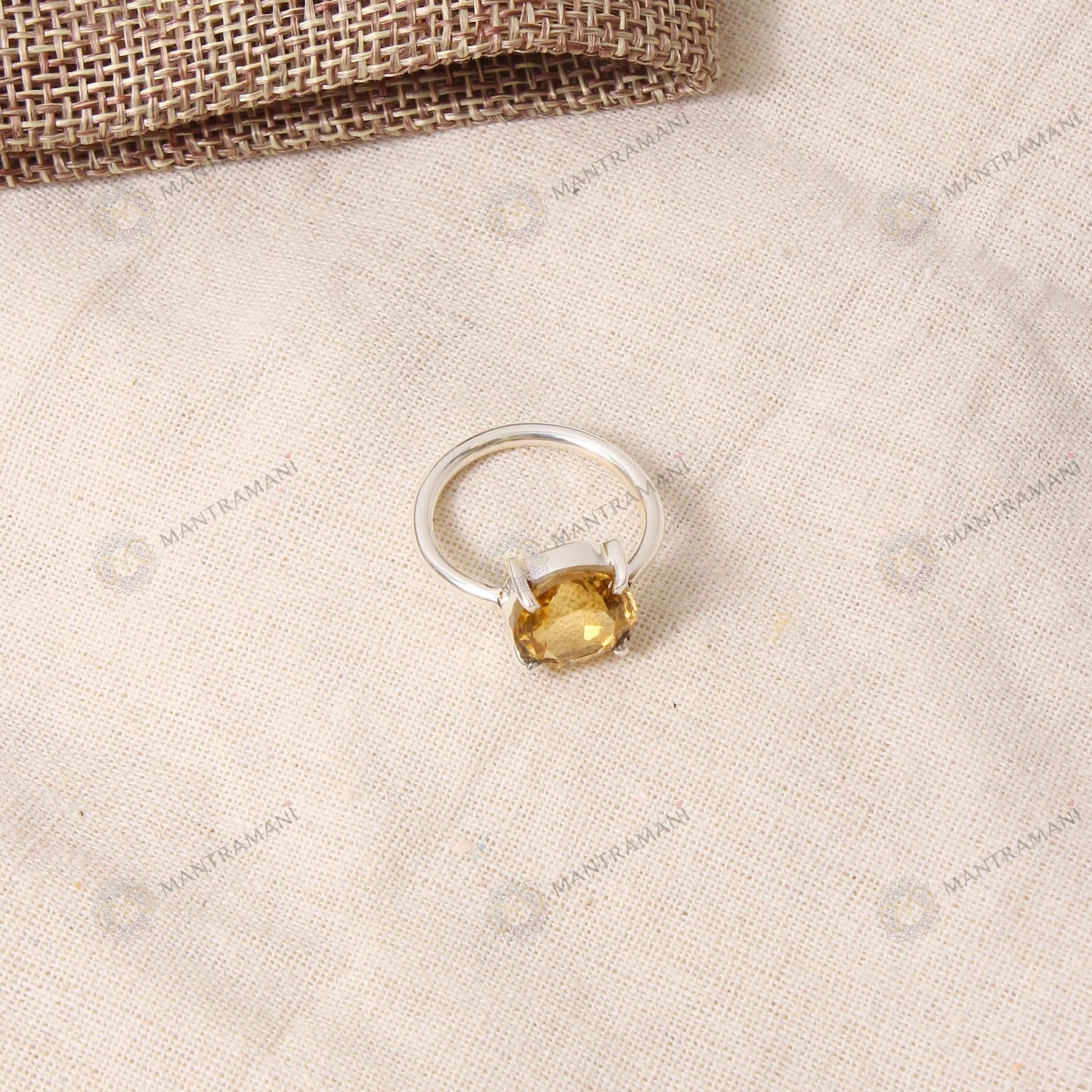 MantraMani® Yellow Citrine Ring: Abundance & Prosperity
